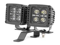 Jeep Quad LED Light Pod KitBlack Series w/White DRL 18-20 JL/20-UP Gladiator Rough Country