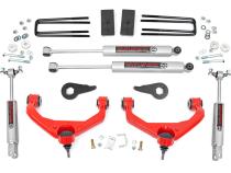 3.5 Inch Lift Kit w/ Overloads Red Silverado/Sierra 2500HD/3500HD (11-19) Rough Country